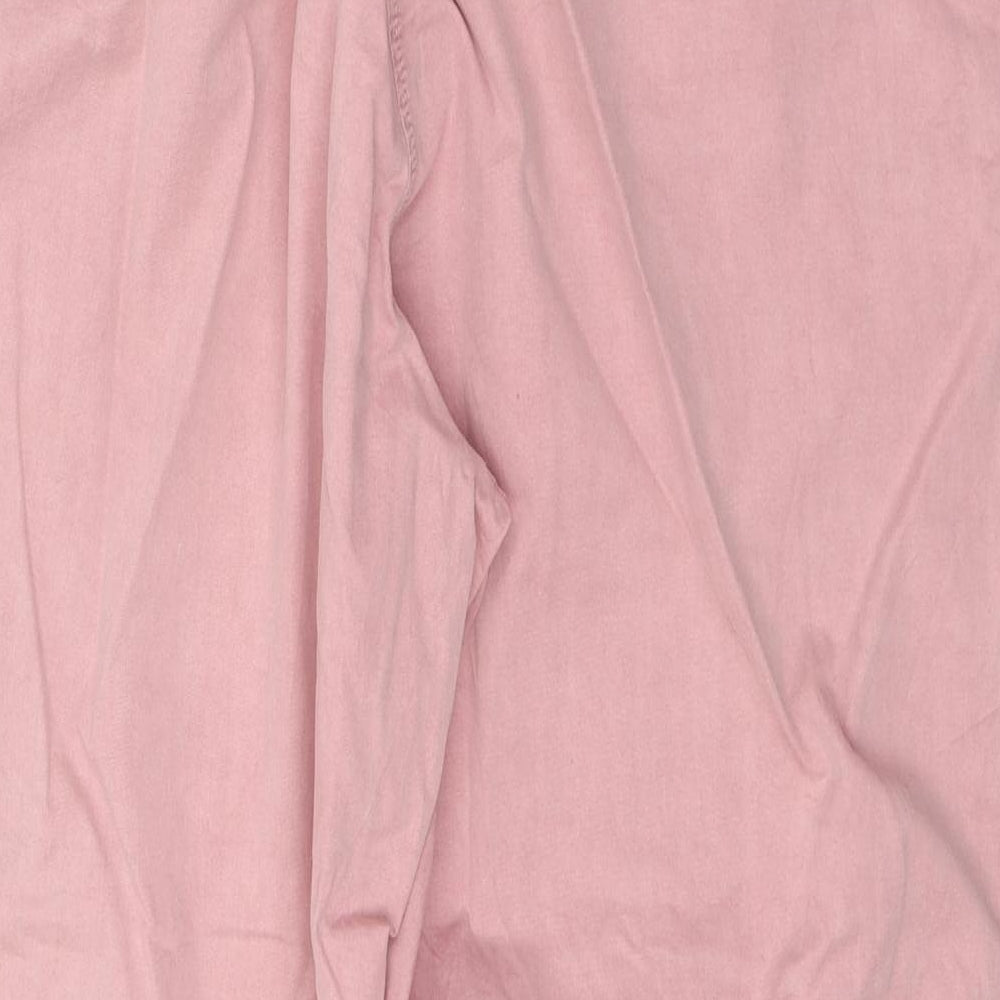 Marks and Spencer Womens Pink  Cotton Trousers  Size 20 L27 in Regular Button