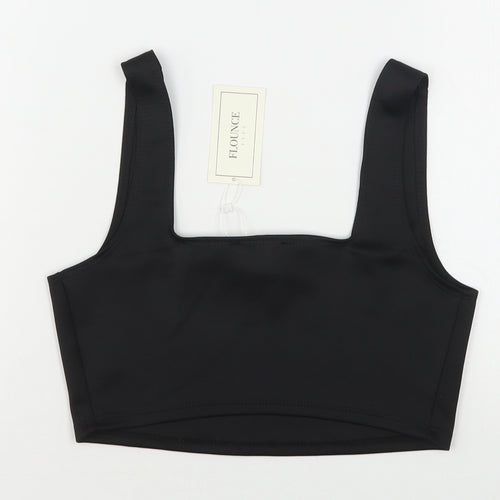 Florence Club Womens Black  Polyester Cropped Tank Size 10 Square Neck