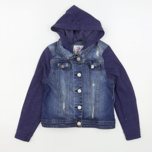 Justice Girls Blue   Jacket  Size 8 Years  Snap