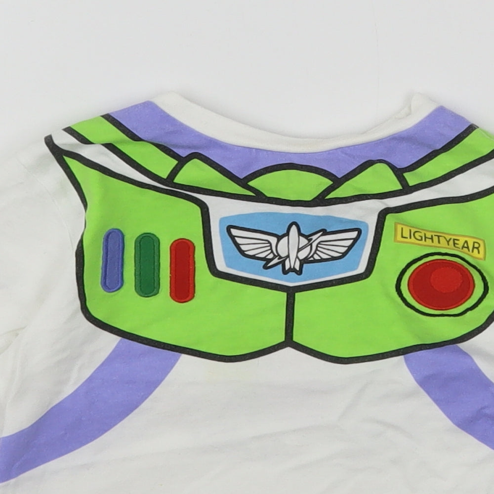 Disney Toy Story Boys Multicoloured Geometric Cotton Basic T-Shirt Size 4-5 Years Round Neck  - Buzz Lightyear