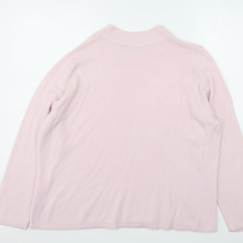 Bonmarché Womens Pink Round Neck  Acrylic Pullover Jumper Size XL