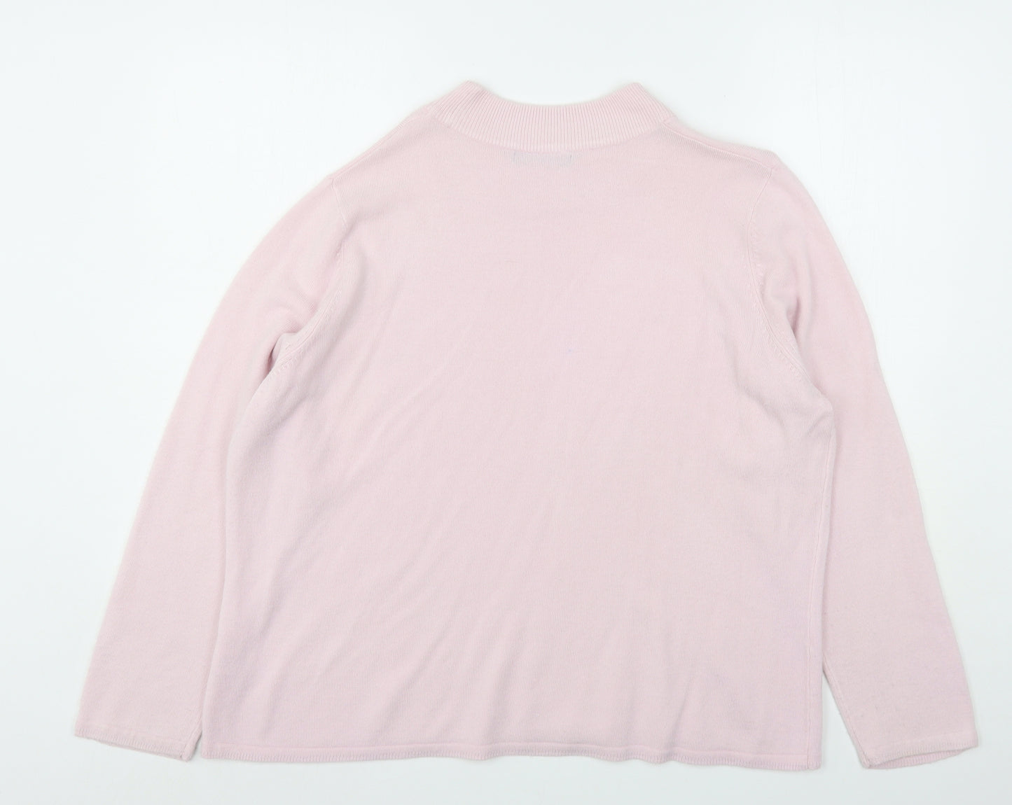 Bonmarché Womens Pink Round Neck  Acrylic Pullover Jumper Size XL