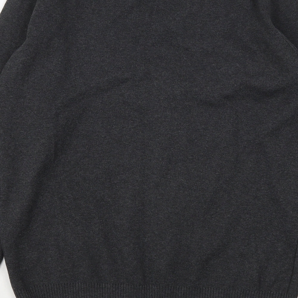 Marks and Spencer Boys Grey V-Neck  Cotton Pullover Jumper Size 13-14 Years   - School Wear