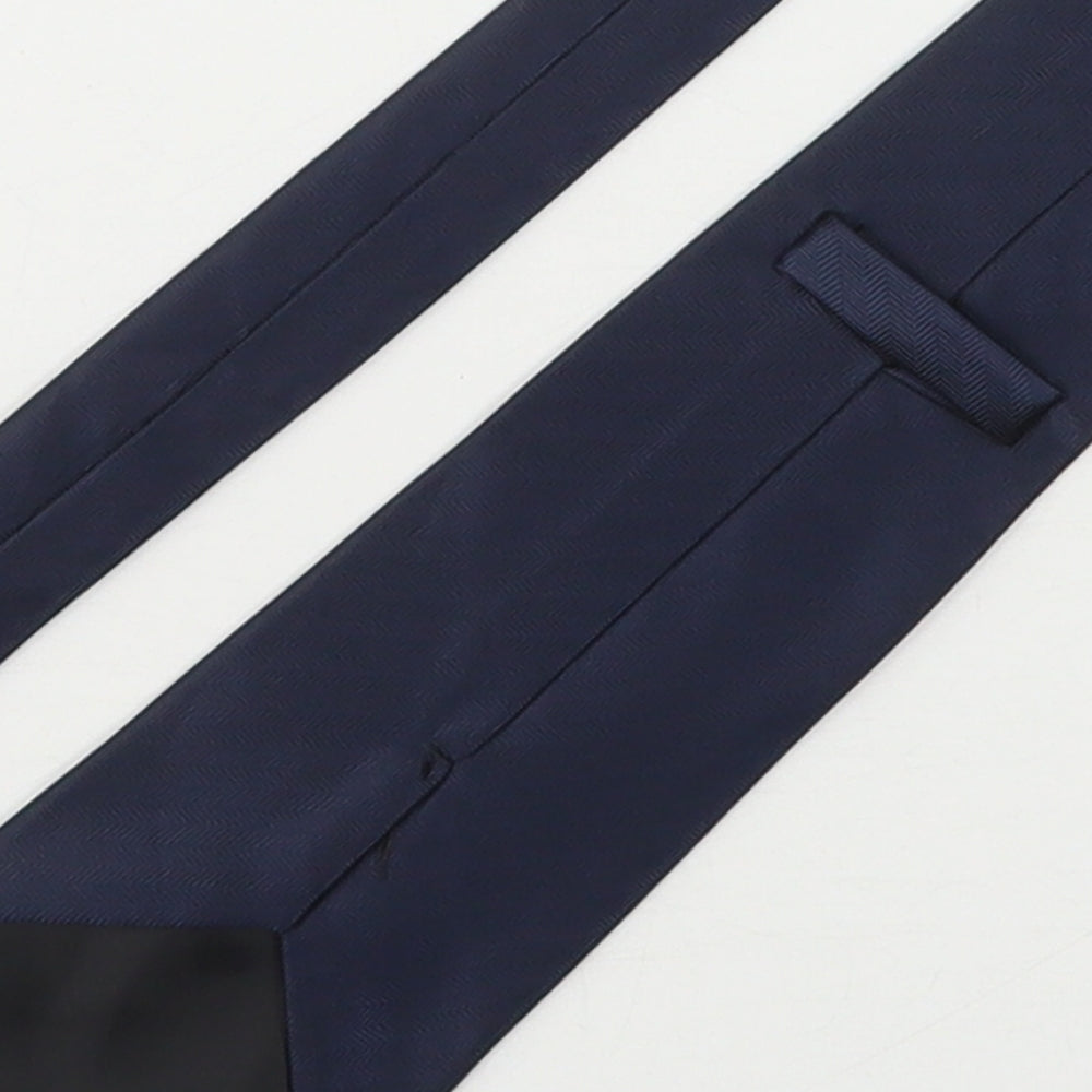 St Bernard Mens Blue  Polyester Pointed Tie One Size