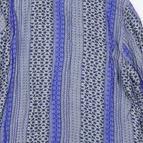 Gerard Womens Blue Floral Viscose Basic Button-Up Size 20 Collared