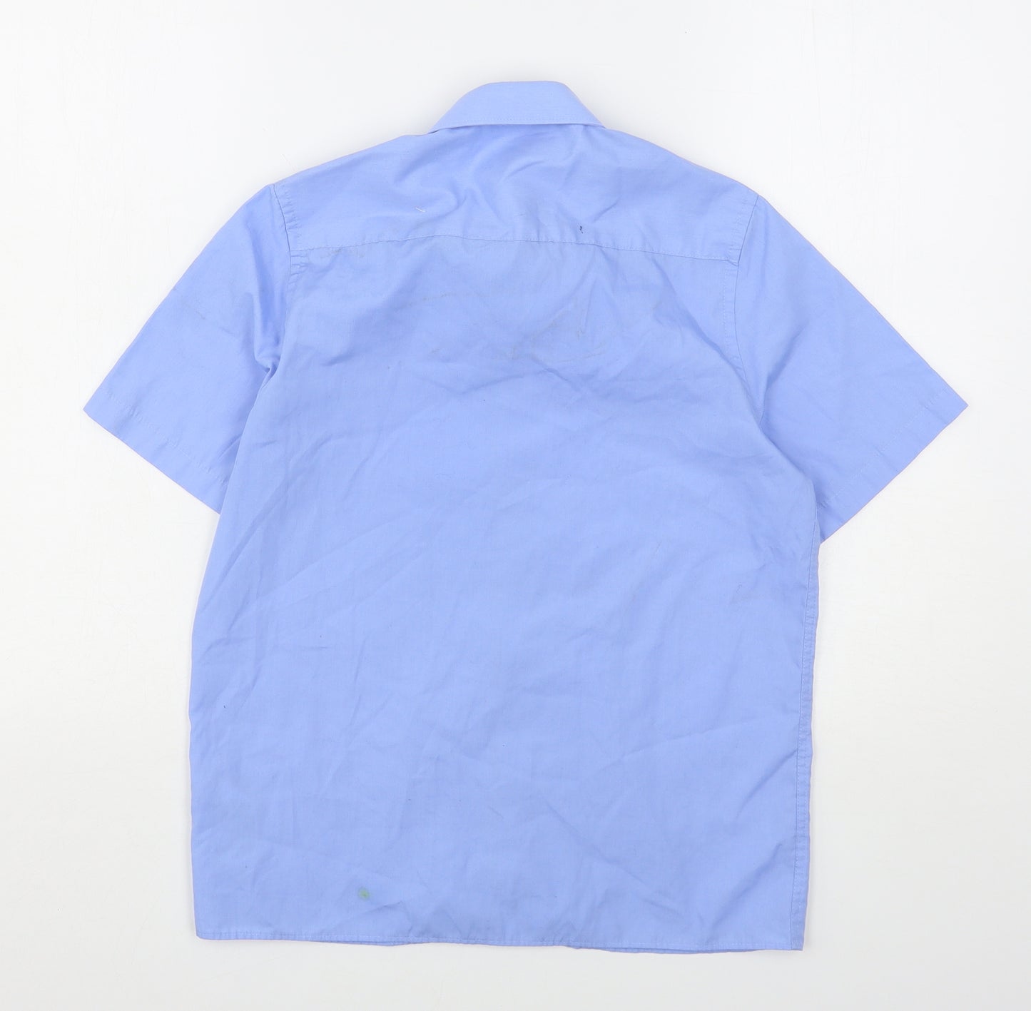 Marks and Spencer Boys Blue  Polyester Basic Button-Up Size 11-12 Years Collared  - School Wear