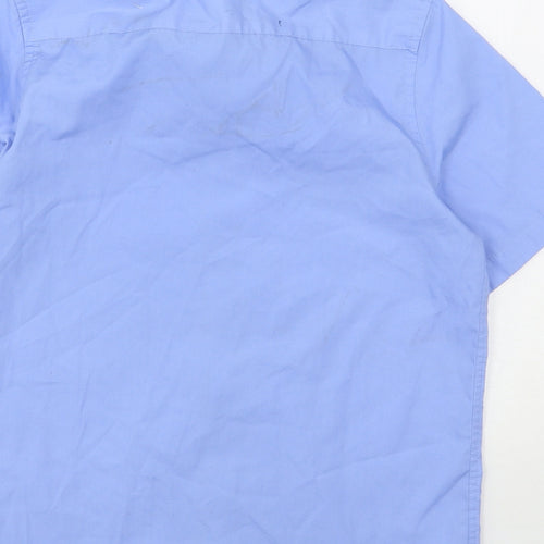 Marks and Spencer Boys Blue  Polyester Basic Button-Up Size 11-12 Years Collared  - School Wear