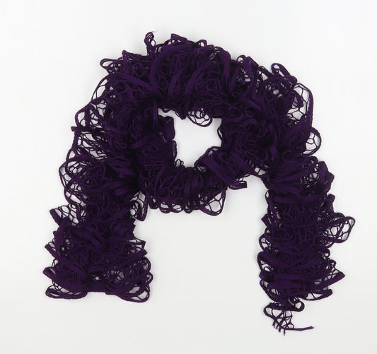 Front view of Preworn women’s purple polyester scarf