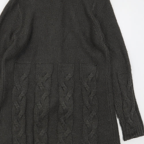 Note Womens Grey Collared  Acrylic Cardigan Jumper Size 12