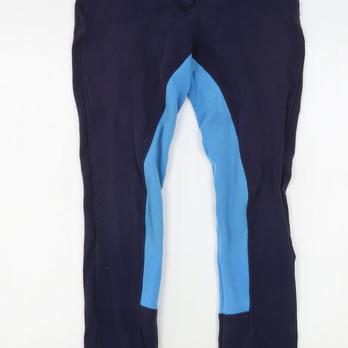 Wessex Womens Blue  Cotton Trousers  Size 28 in L29 in Regular Hook & Eye - Equestrian Trousers
