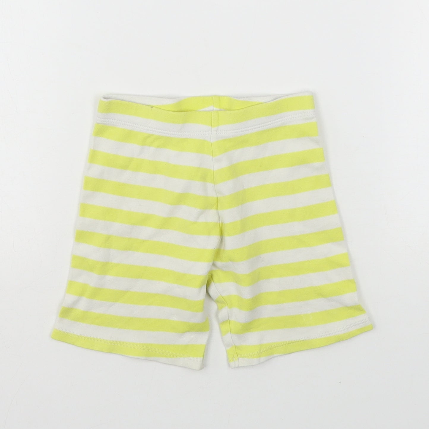 F&F Girls Yellow Striped Cotton Biker Shorts Size 2-3 Years  Regular