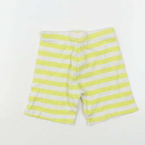 F&F Girls Yellow Striped Cotton Biker Shorts Size 2-3 Years  Regular