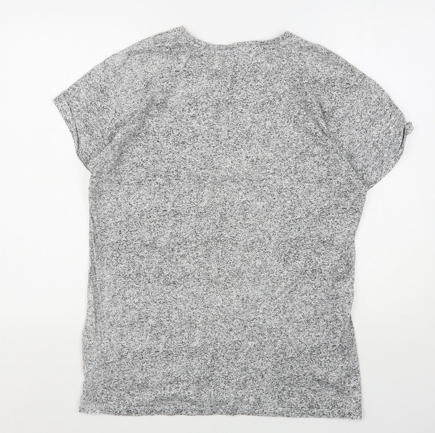 Bershka Mens Grey  Cotton  T-Shirt Size XL Round Neck