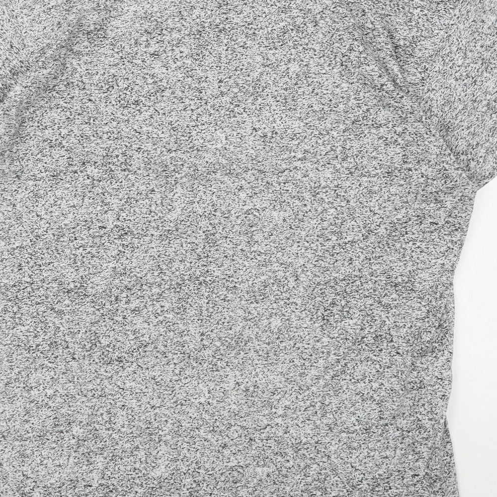 Bershka Mens Grey  Cotton  T-Shirt Size XL Round Neck