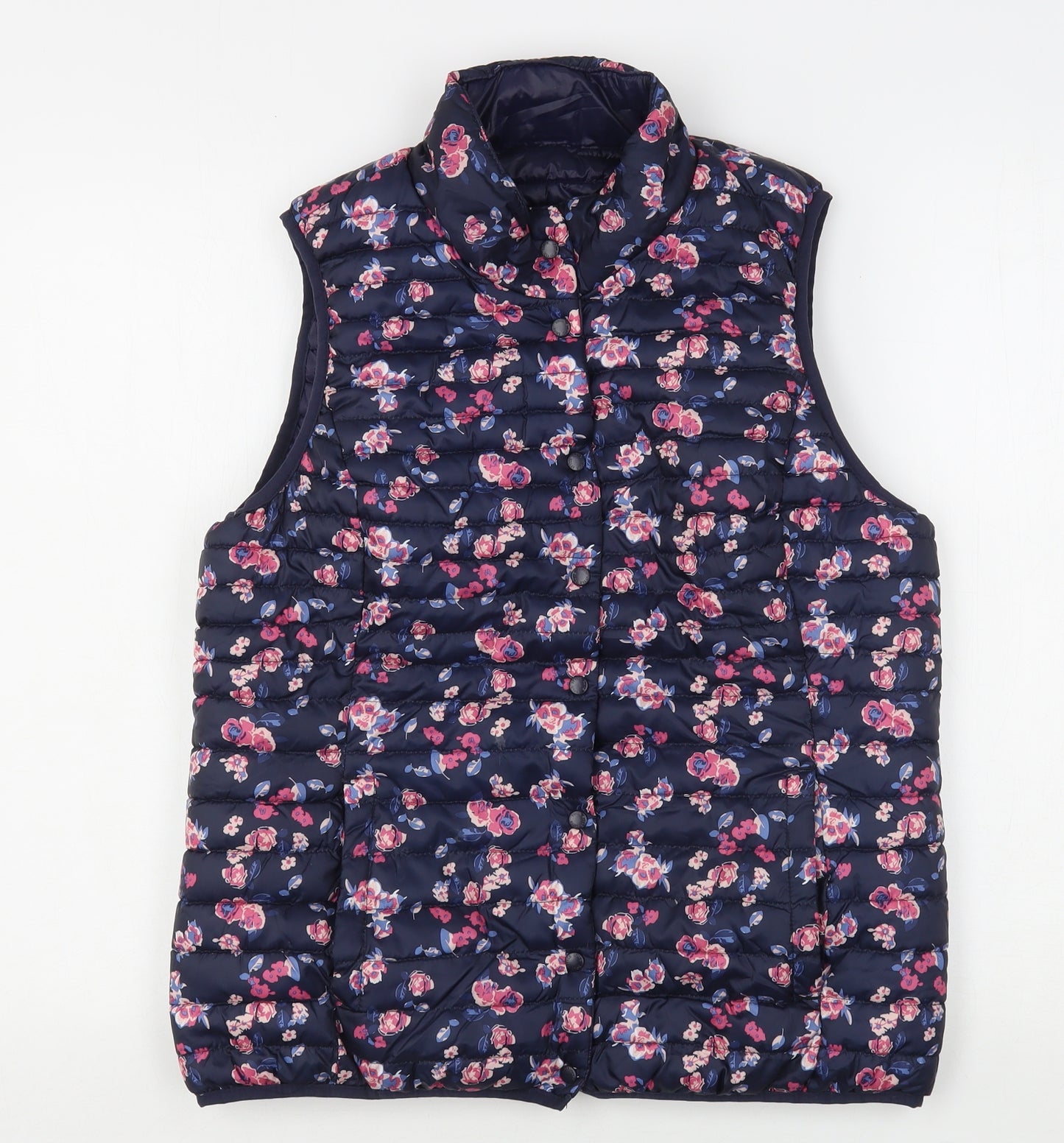 ESMARA Womens Multicoloured Floral  Gilet Coat Size 12  Snap