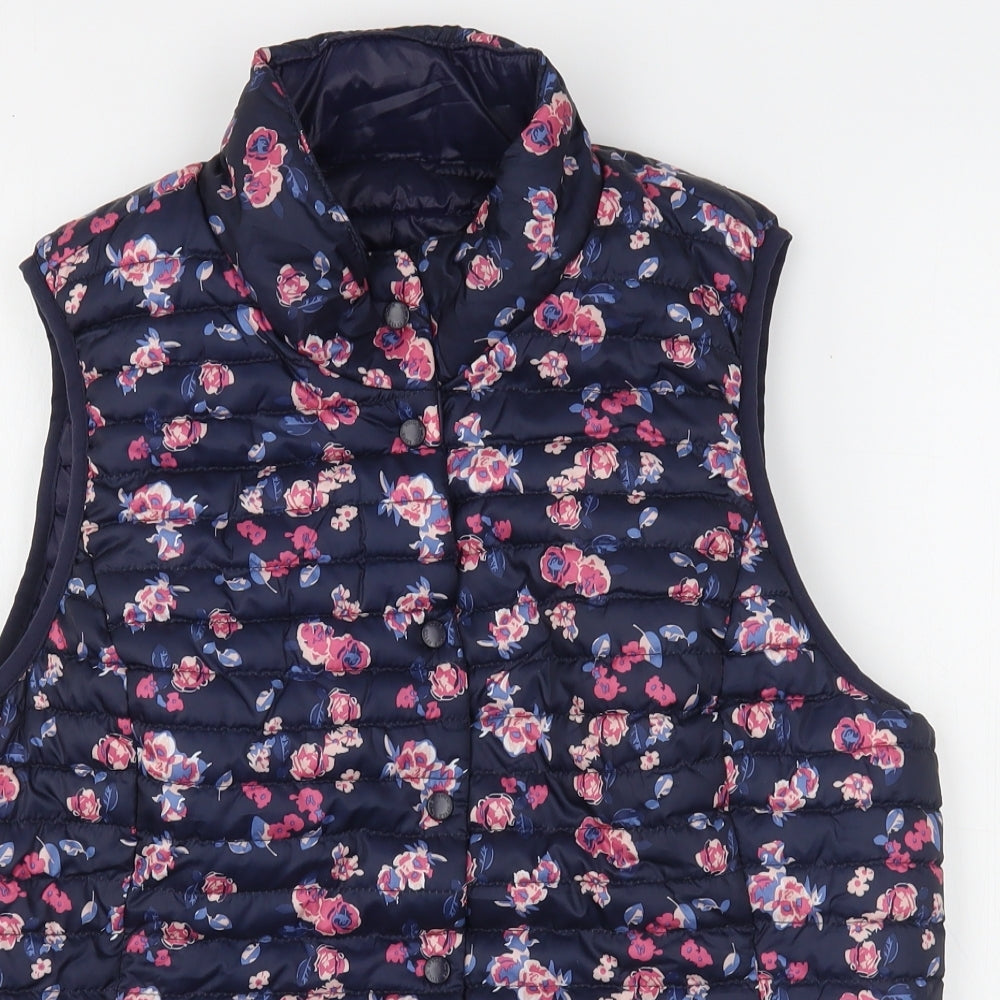 ESMARA Womens Multicoloured Floral  Gilet Coat Size 12  Snap