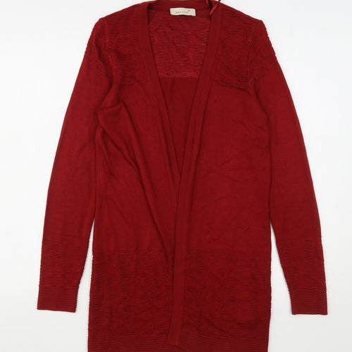 Per Una  Womens Red V-Neck  Viscose Cardigan Jumper Size 8