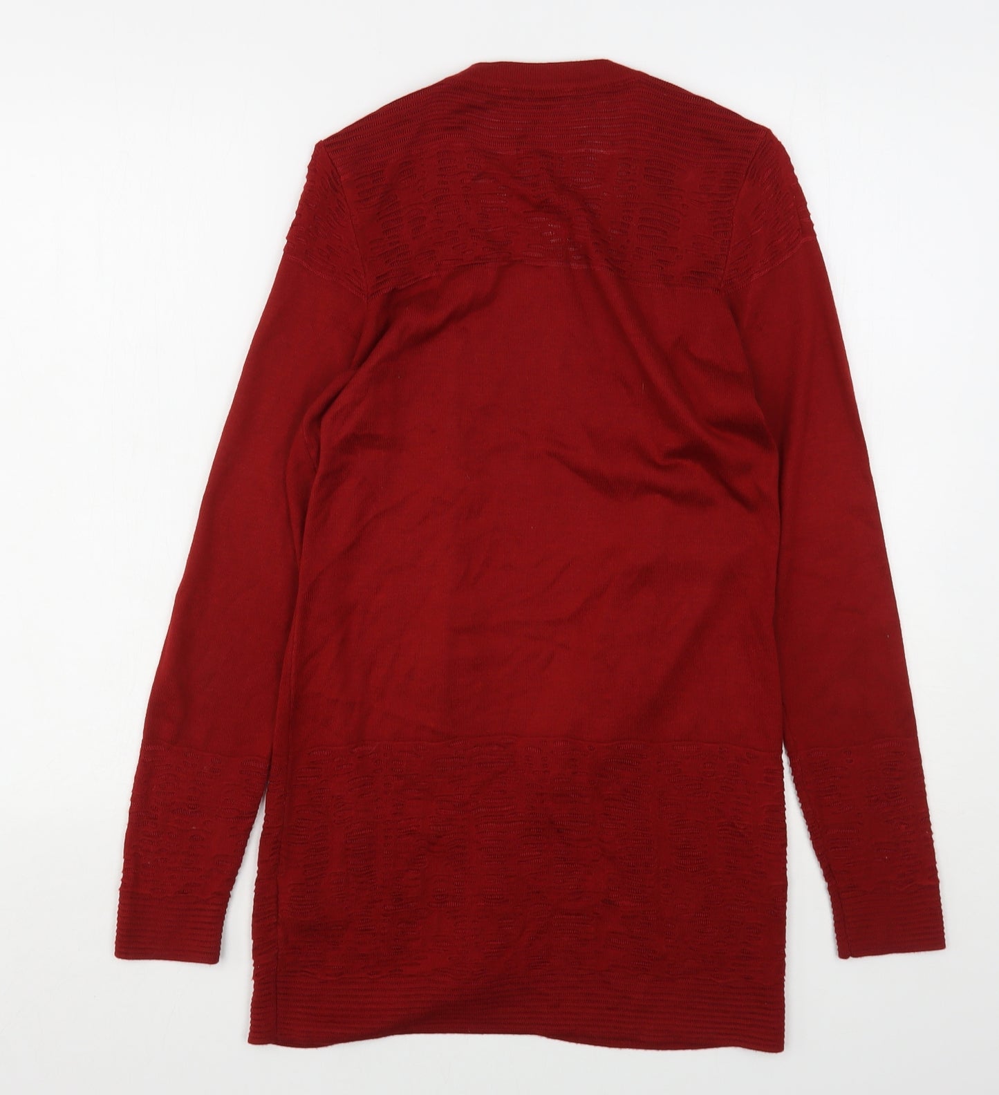 Per Una  Womens Red V-Neck  Viscose Cardigan Jumper Size 8