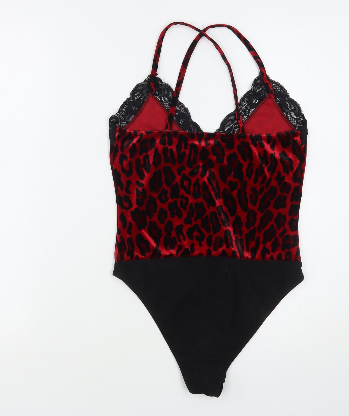 Quiz Womens Red Animal Print Polyester Bodysuit One-Piece Size 8