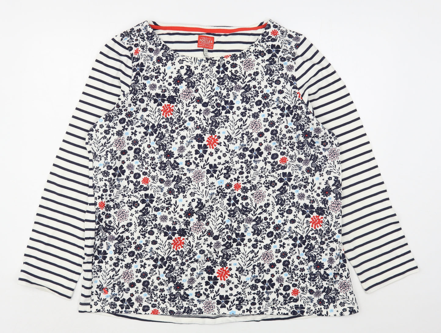 Joules Womens Multicoloured Round Neck Floral Cotton Pullover Jumper Size 20