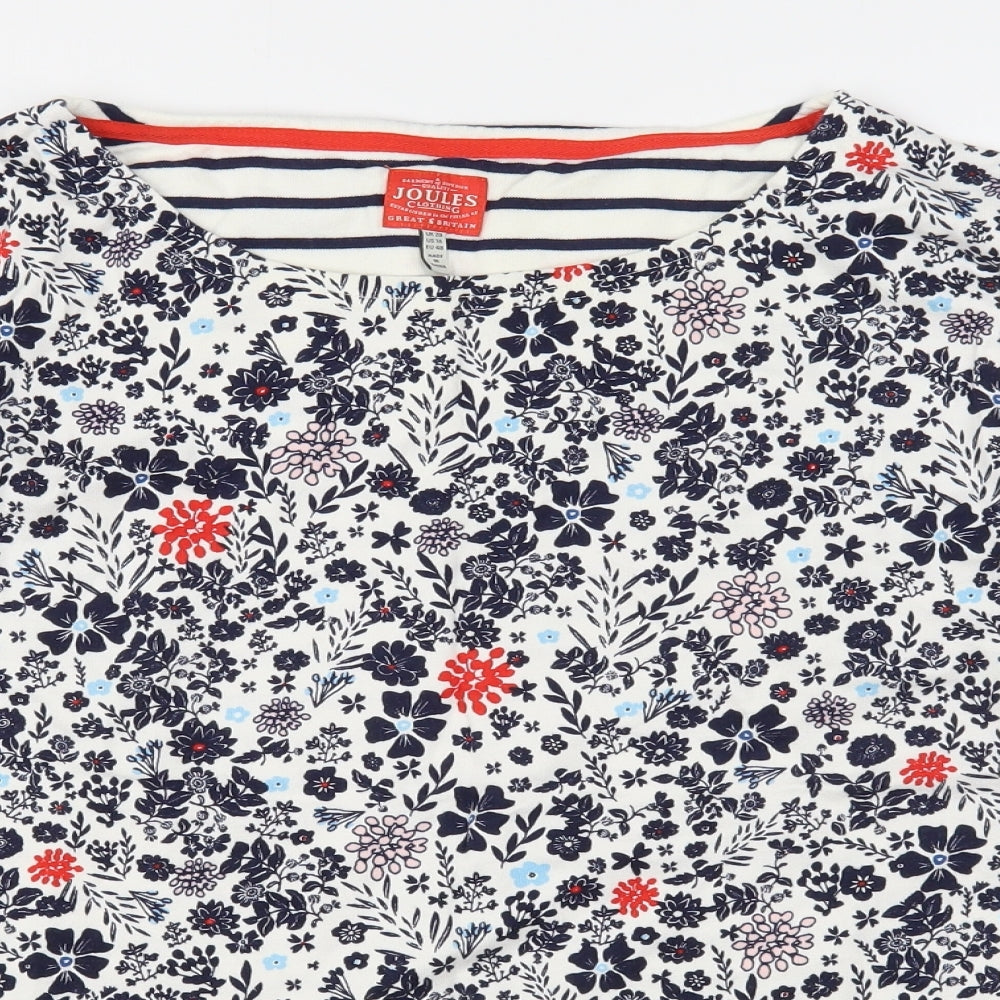 Joules Womens Multicoloured Round Neck Floral Cotton Pullover Jumper Size 20
