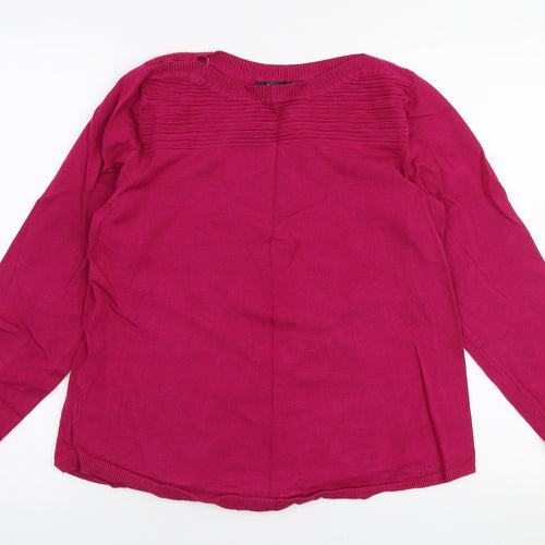 bonmarche Womens Pink Boat Neck  Viscose Pullover Jumper Size 16