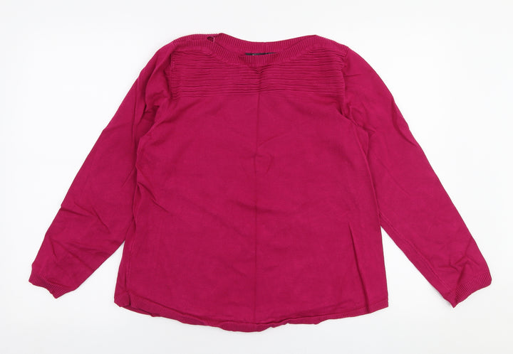 bonmarche Womens Pink Boat Neck  Viscose Pullover Jumper Size 16