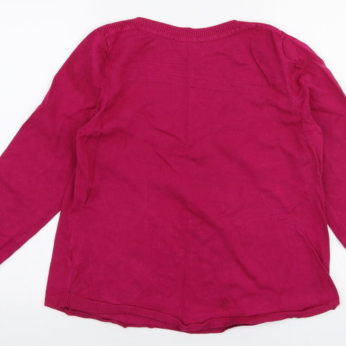 bonmarche Womens Pink Boat Neck  Viscose Pullover Jumper Size 16