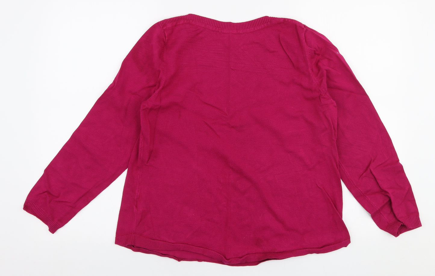 bonmarche Womens Pink Boat Neck  Viscose Pullover Jumper Size 16