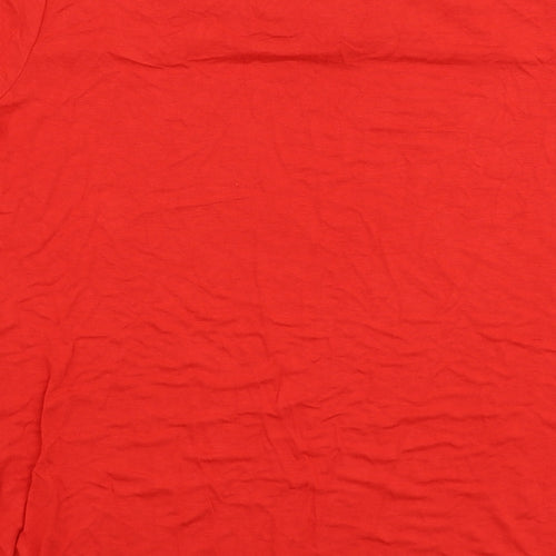 Marks and Spencer Womens Orange  Viscose Jersey Blouse Size 16 Round Neck
