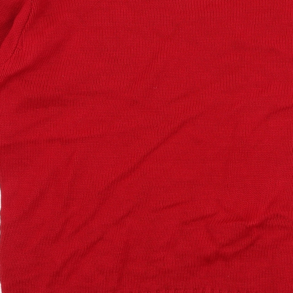 Pura Moda Mens Red Round Neck  Acrylic Pullover Jumper Size M   - Christmas