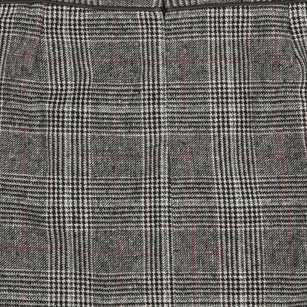 F&F Womens Beige Plaid Polyester A-Line Skirt Size 18   Zip