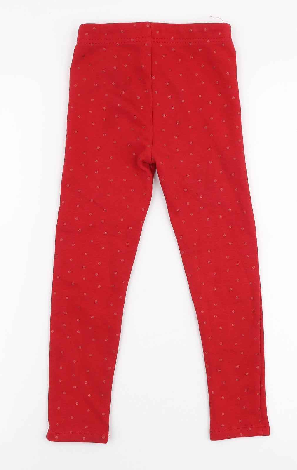 Dunnes Stores Girls Red Polka Dot Polyester Jogger Trousers Size 5-6 Years  Slim Pullover - Leggings