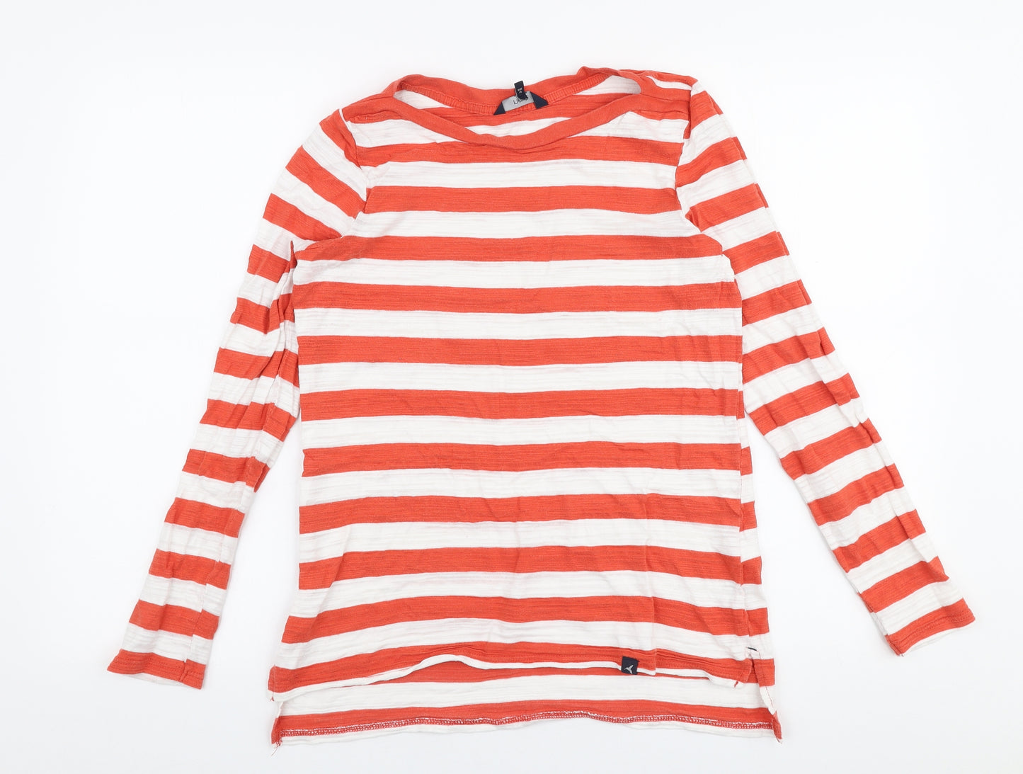 NEXT Womens Red Striped 100% Cotton Jersey T-Shirt Size 12 Round Neck