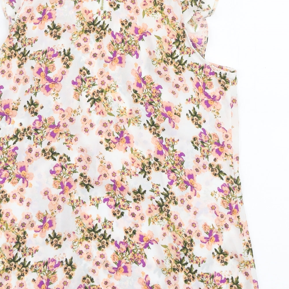 Atmosphere Womens Multicoloured Floral Polyester Basic Blouse Size 12 Round Neck