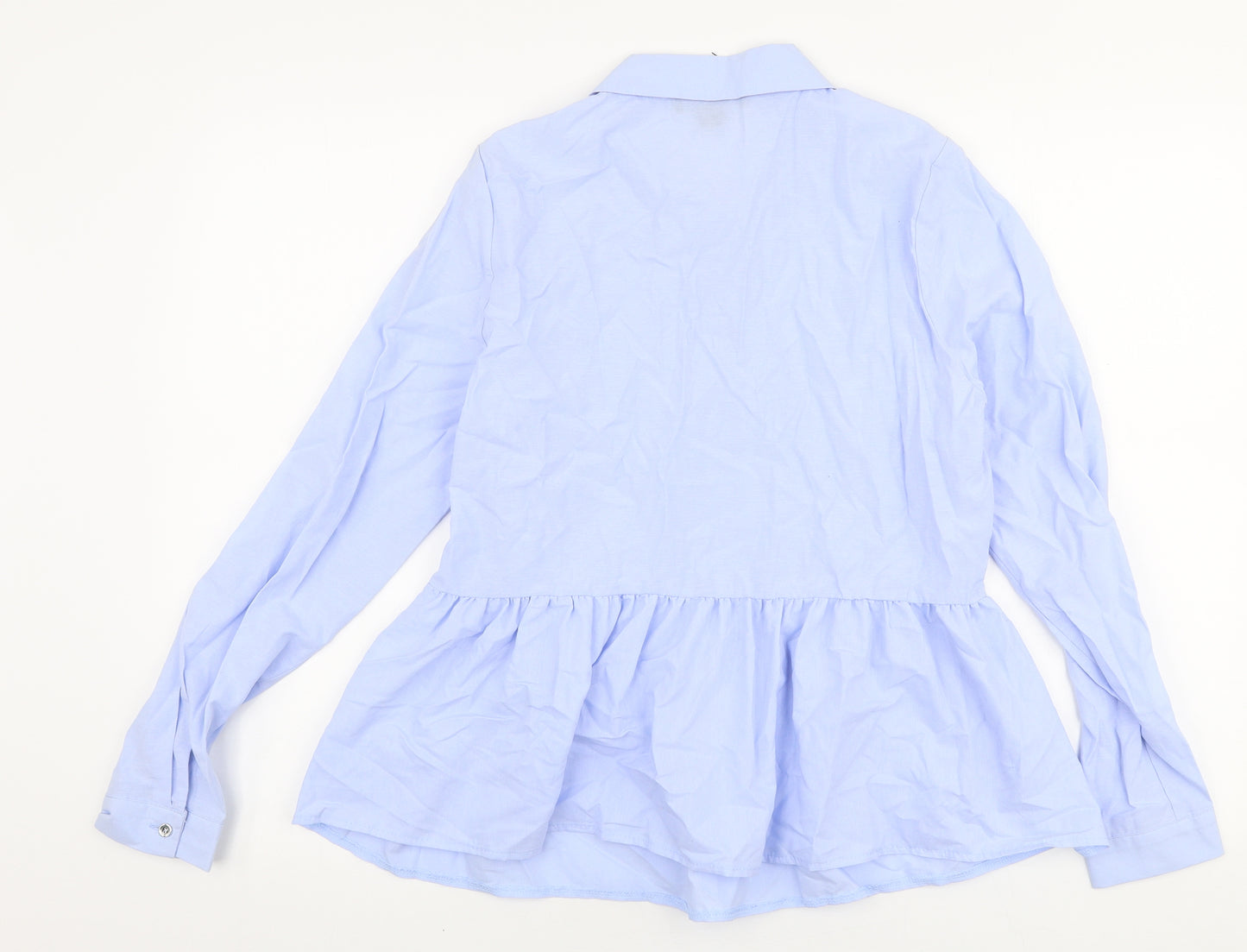 Atmosphere Womens Blue  Cotton Basic Button-Up Size 14 Collared