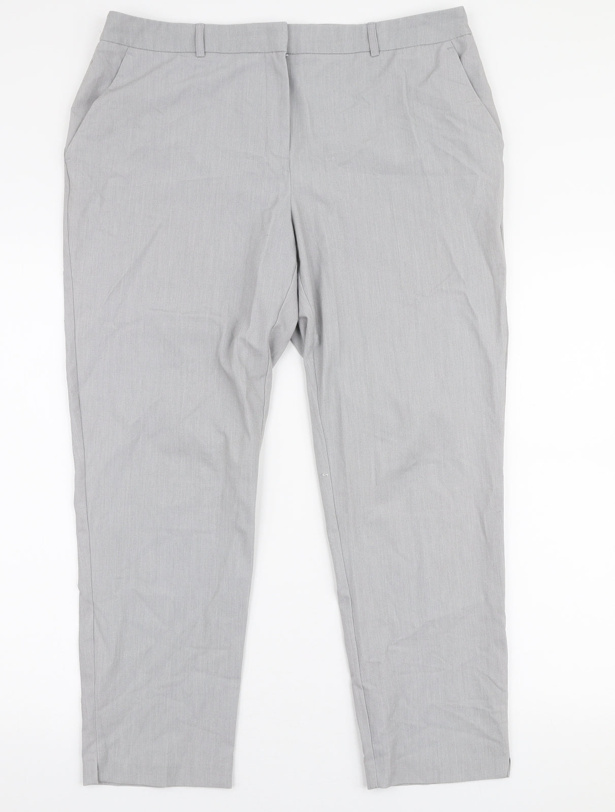 Dorothy Perkins Womens Grey  Polyester Capri Trousers Size 14 L26 in Regular Zip