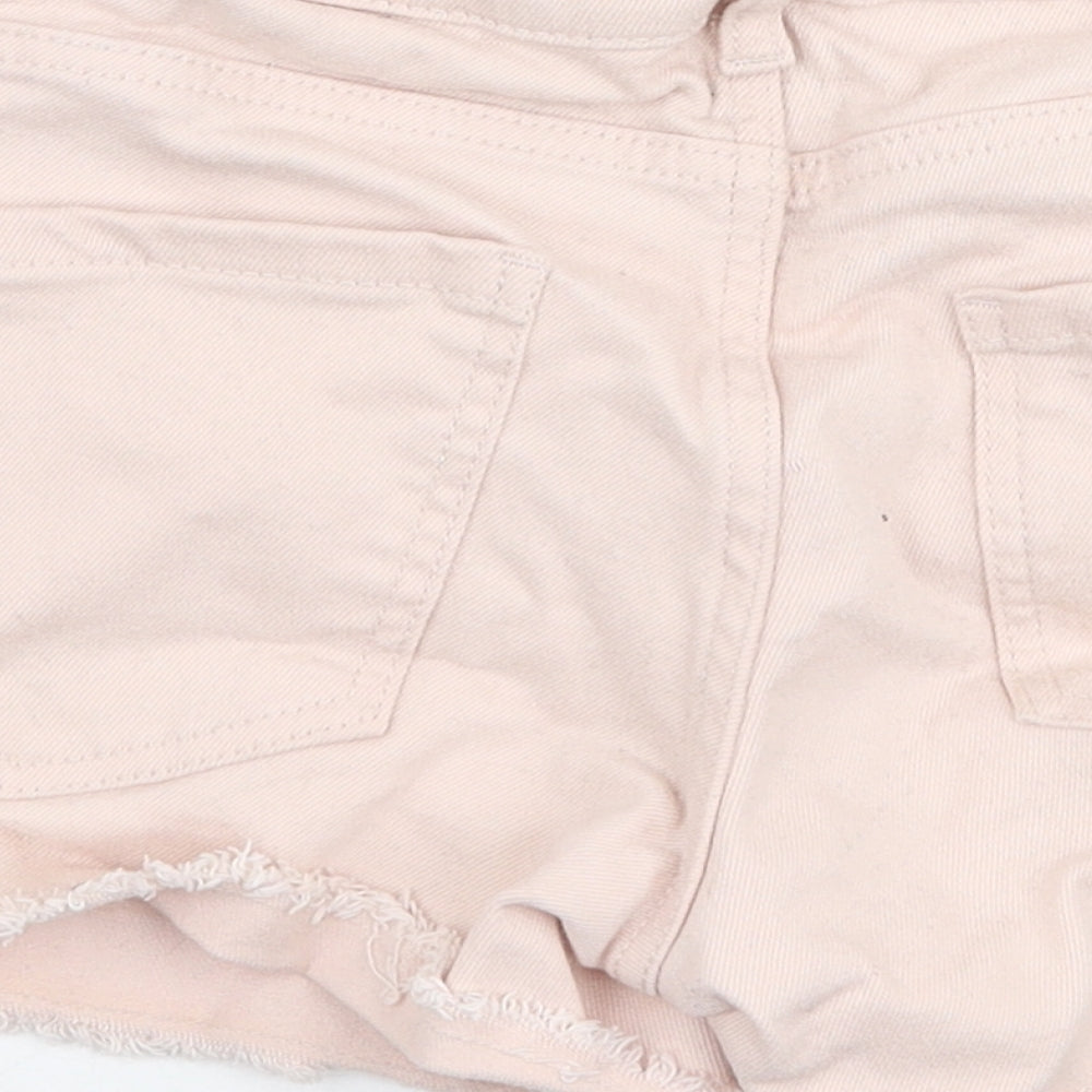 Primark Womens Pink  Cotton Hot Pants Shorts Size 8 L3 in Regular Zip