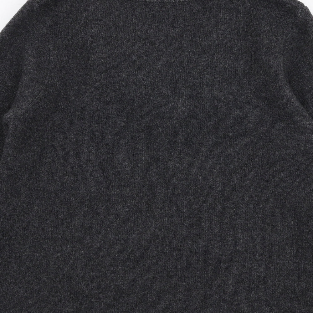 Chiaramente Womens Grey Collared  Polyester Cardigan Jumper Size M
