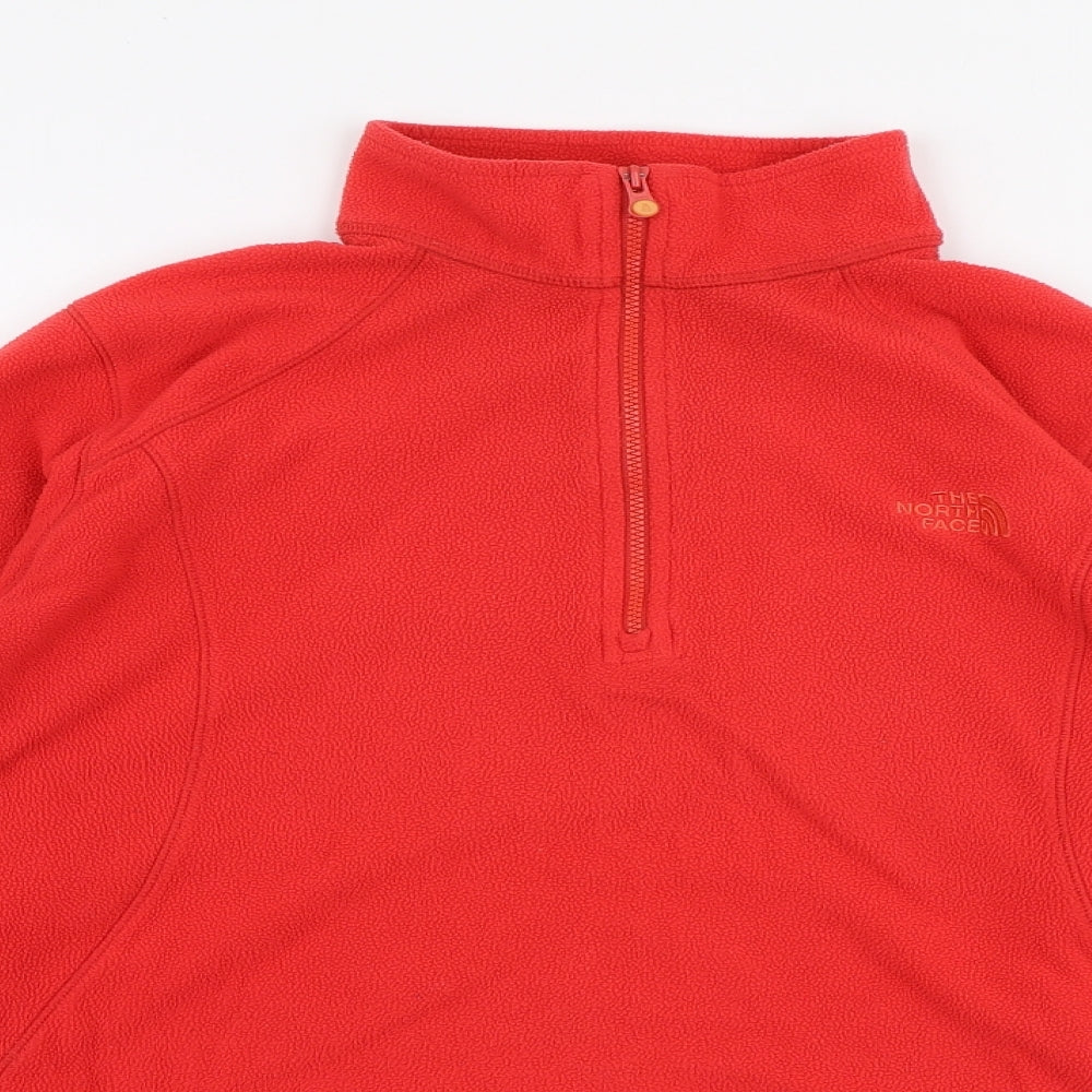 The North Face Womens Red  Polyester Full Zip Sweatshirt Size L  Zip