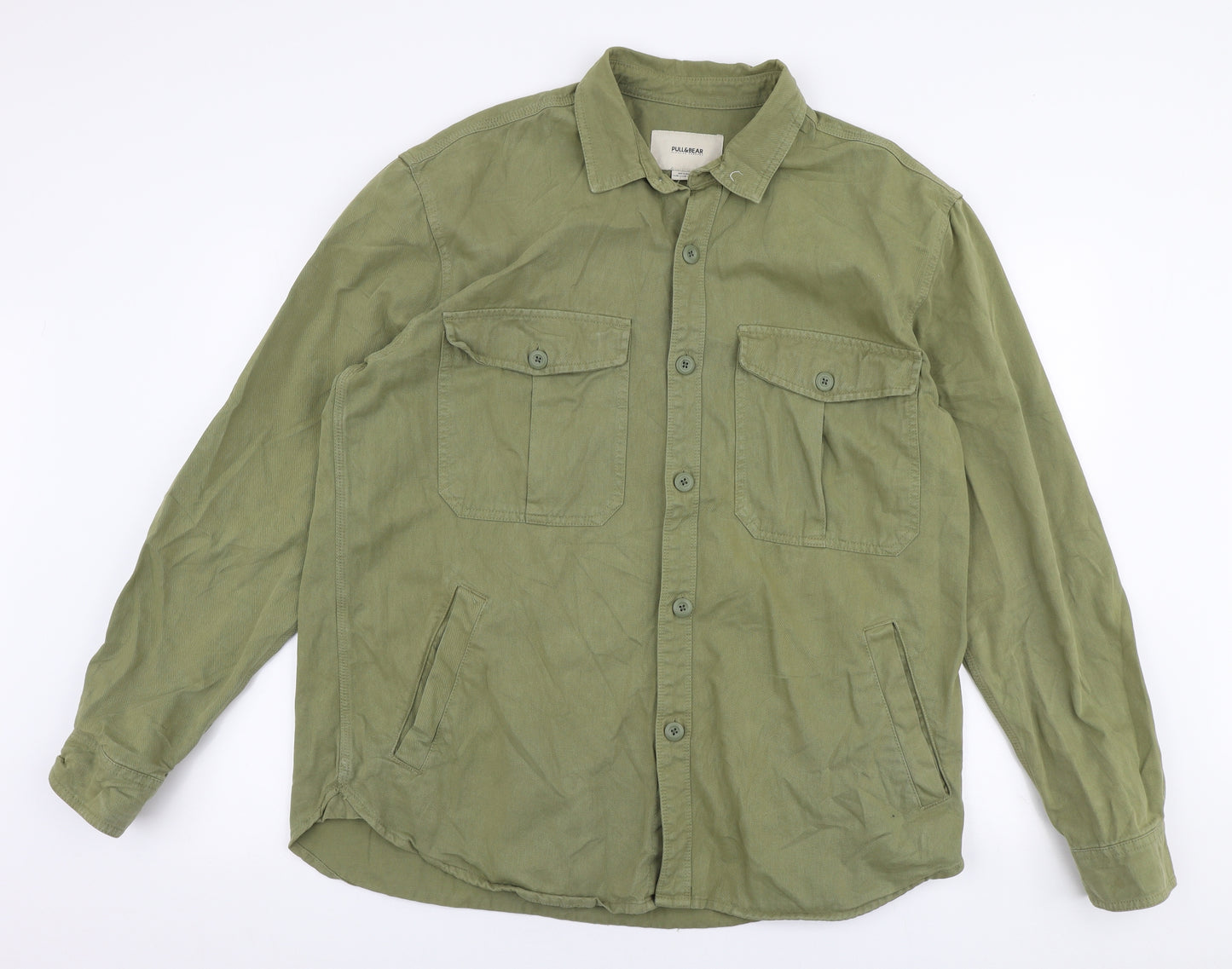 Pull & Bear Mens Green   Jacket  Size XL  Button