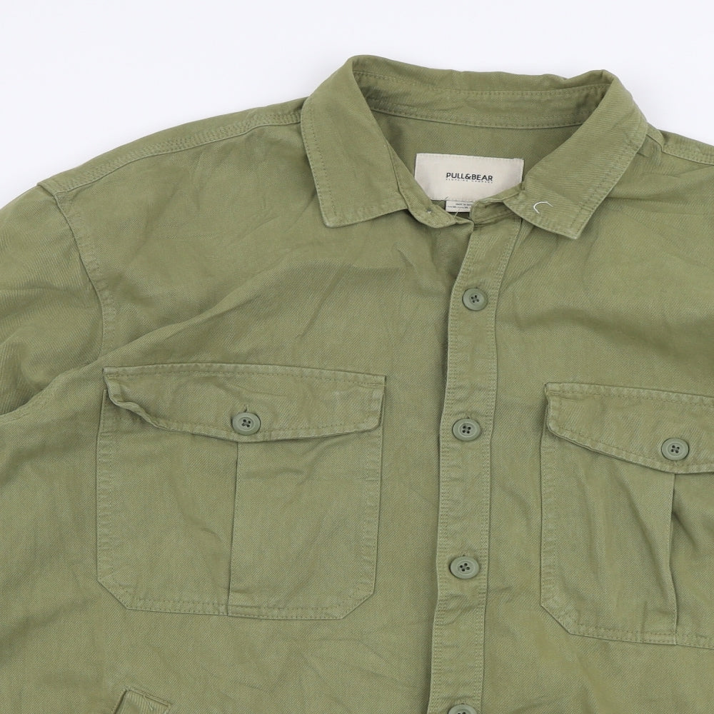 Pull & Bear Mens Green   Jacket  Size XL  Button
