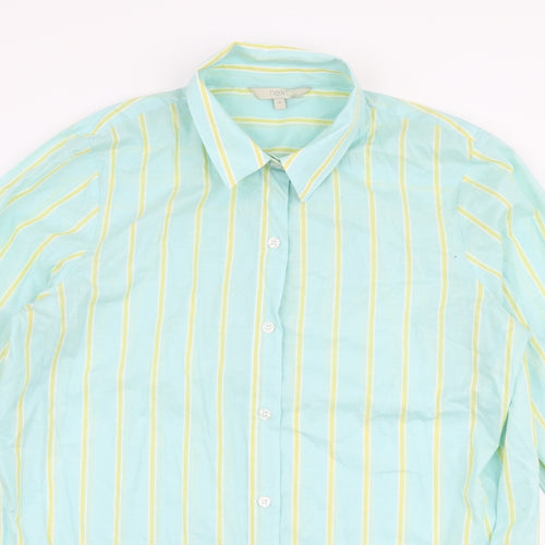 NEXT Womens Multicoloured Striped Cotton Basic Button-Up Size 10 Collared