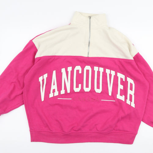 Primark Womens Pink  Polyester Pullover Sweatshirt Size S  Zip