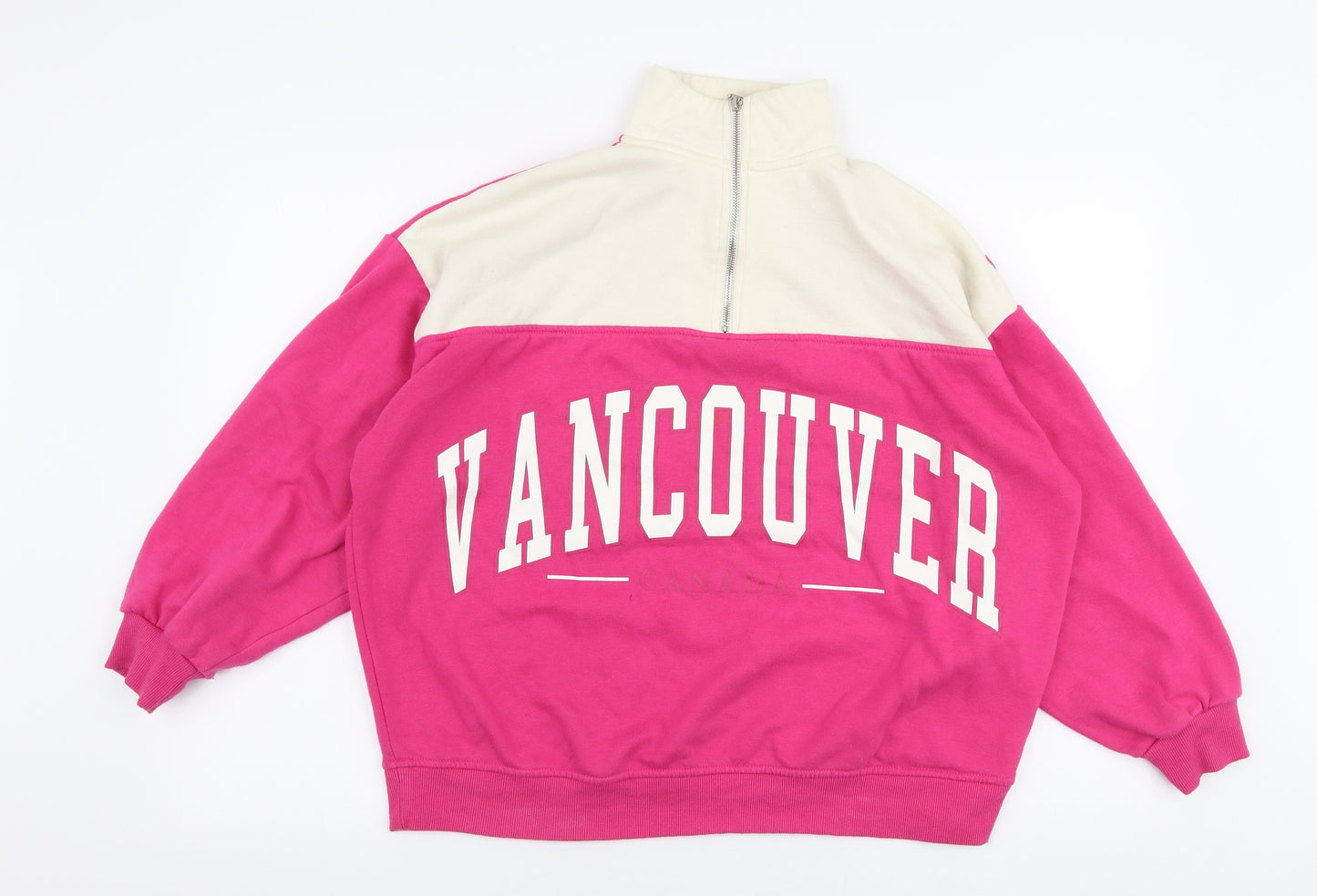 Primark Womens Pink  Polyester Pullover Sweatshirt Size S  Zip