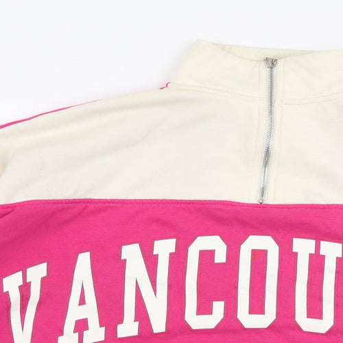 Primark Womens Pink  Polyester Pullover Sweatshirt Size S  Zip