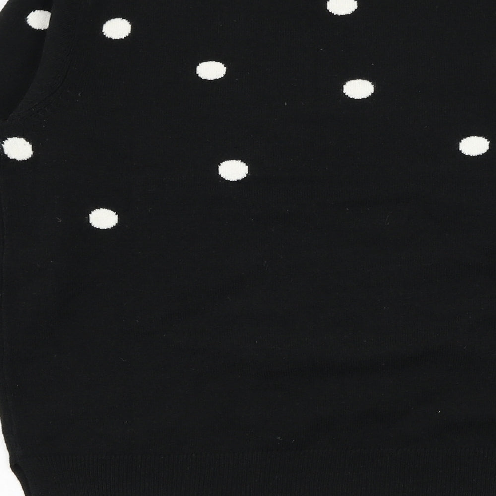 Marks and Spencer Womens Black Round Neck Polka Dot Acrylic Pullover Jumper Size 10