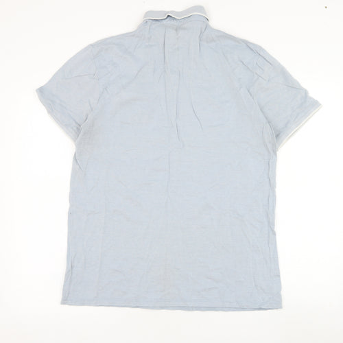 Linea Mens Blue  Cotton  Polo Size M Collared Pullover
