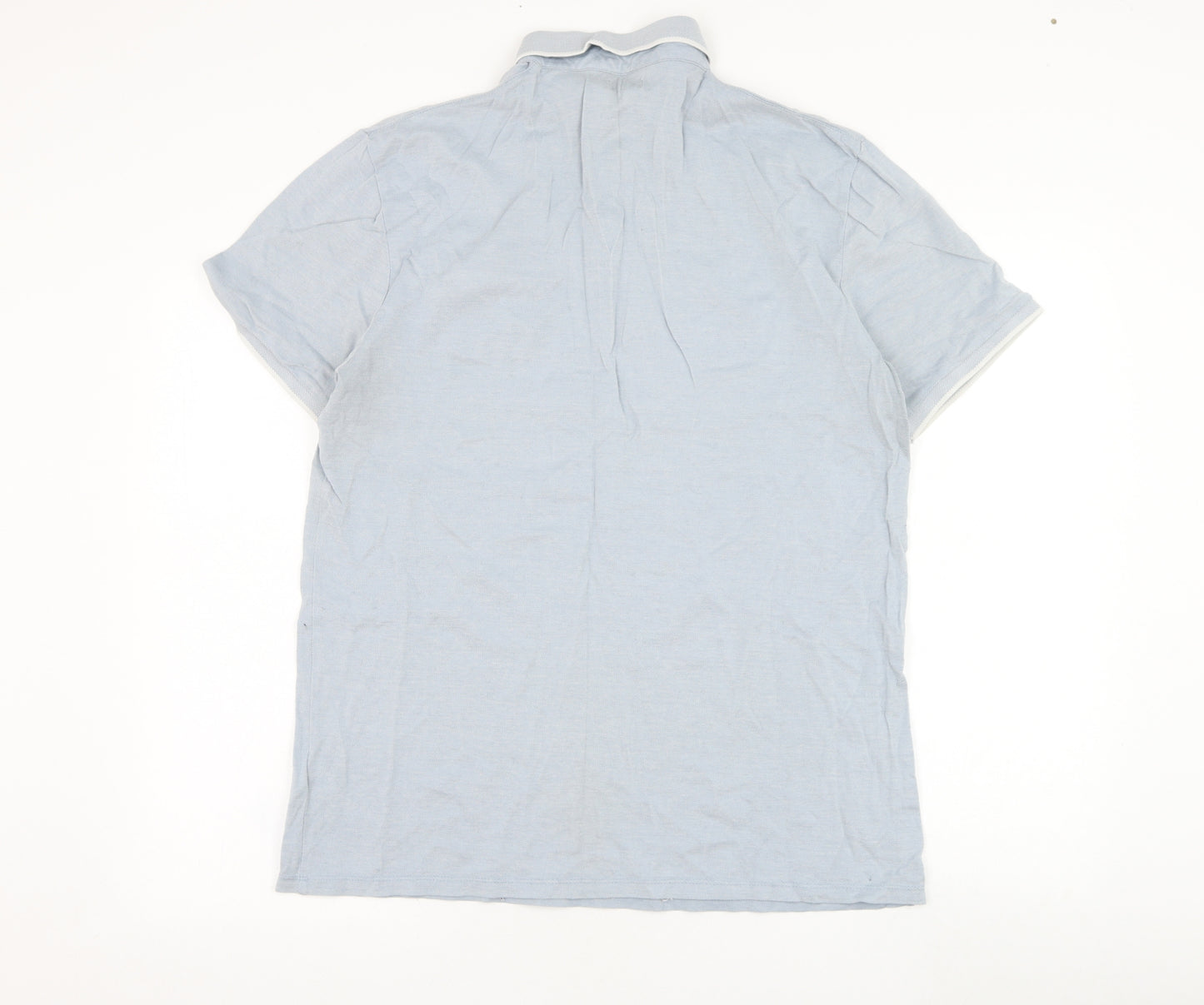 Linea Mens Blue  Cotton  Polo Size M Collared Pullover