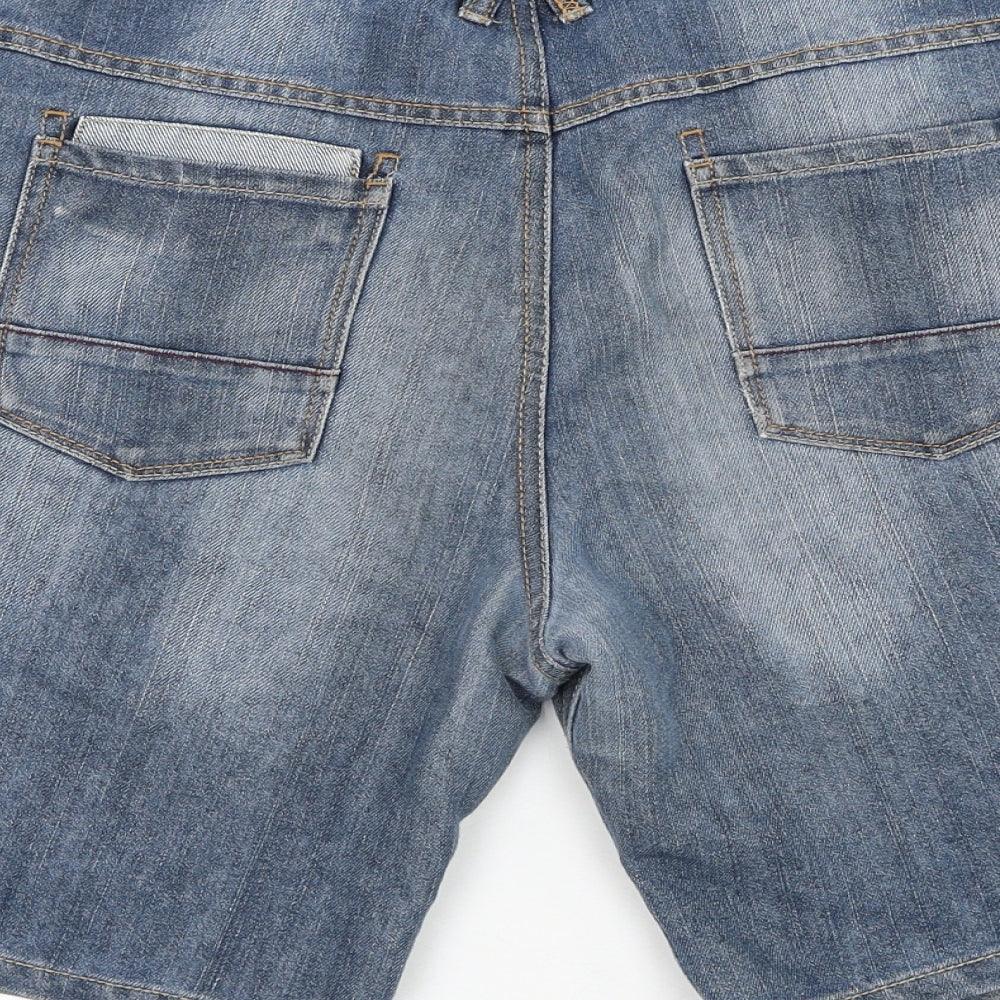George Boys Blue  Cotton Bermuda Shorts Size 13-14 Years  Regular Zip